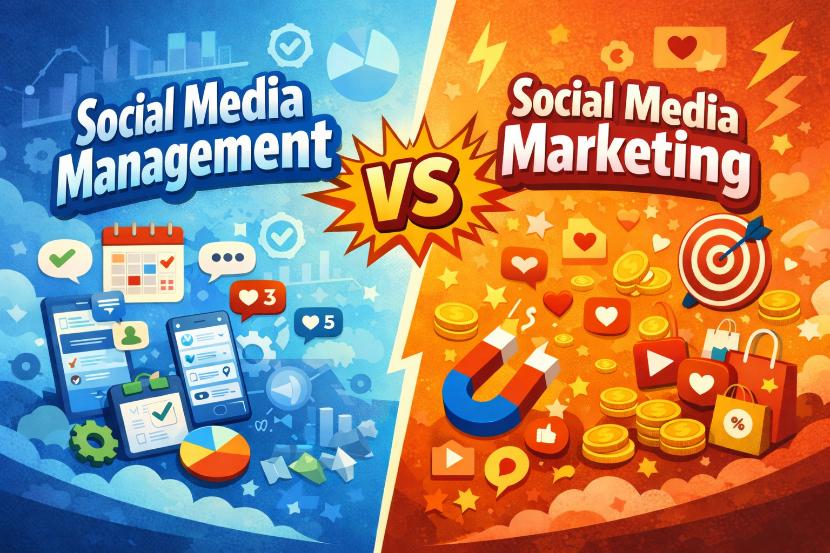 Social Media Management vs Social Media Marketing